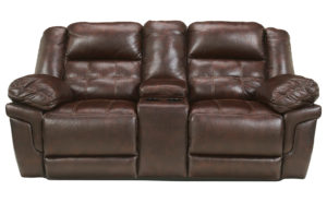 Mahogany Double Reclining Loveseat with Console