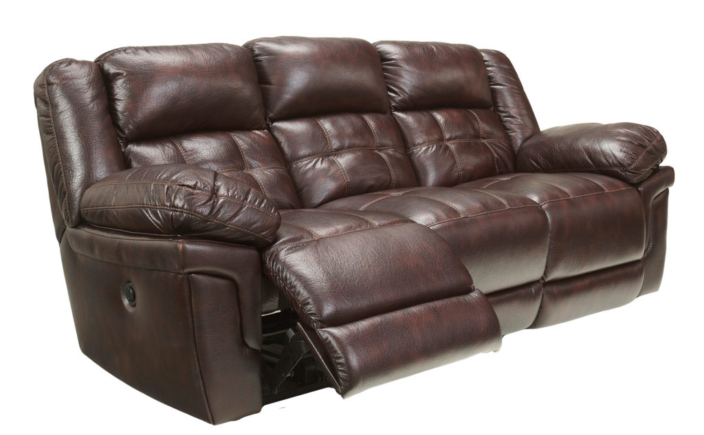 Mahogany Double Reclining Sofa with Power