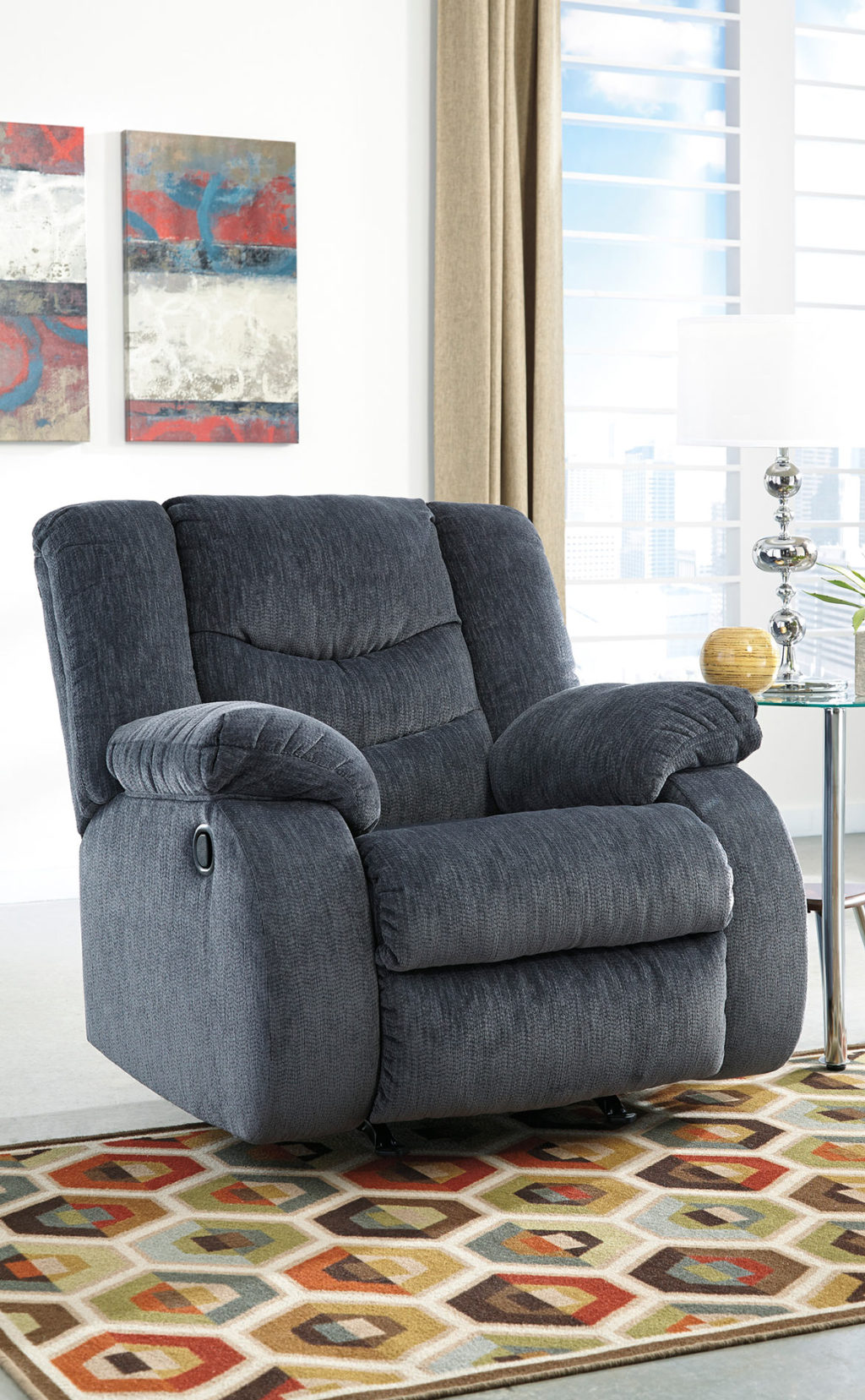 Benchcraft Garek Rocker Recliner - Blue