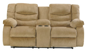 Benchcraft Garek Double Reclining Loveseat with Console - Sand