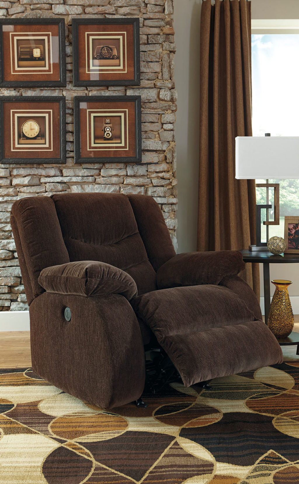 Benchcraft Garek Rocker Recliner with Power - Cocoa