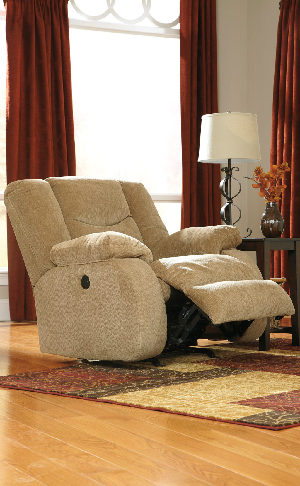 Benchcraft Garek Rocker Recliner with Power - Sand